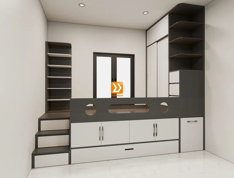Phòng ngủ cho bé với hệ giường tủ bàn kết hợp nhà chị Phượng - Ảnh 1