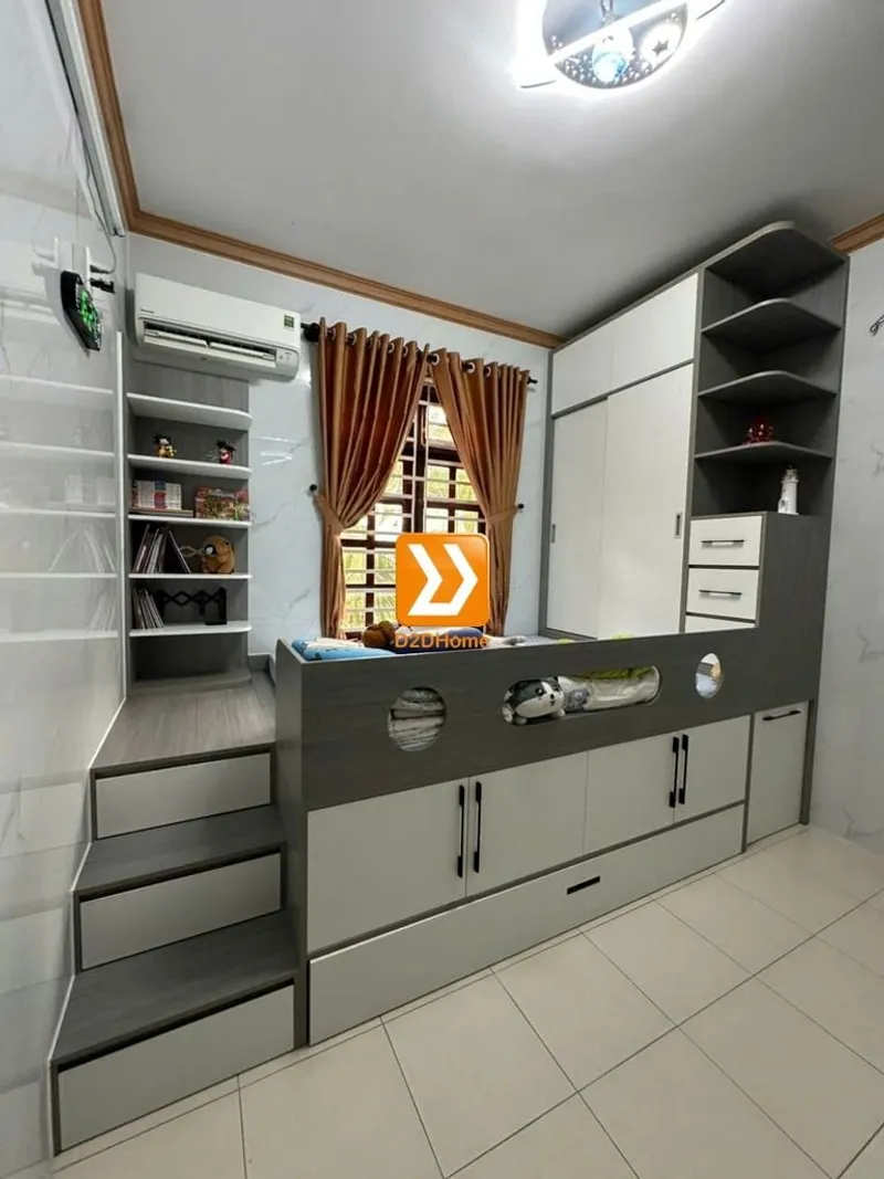 Phòng ngủ cho bé với hệ giường tủ bàn kết hợp nhà chị Phượng - Ảnh 8