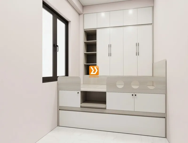 Phòng ngủ cho bé với hệ giường tủ bàn kết hợp nhà chị Jia Fong - Ảnh 1