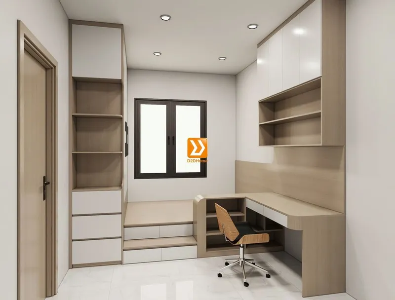 Phòng ngủ với hệ giường tủ bàn kết hợp nhà anh Phan Anh - Ảnh 4