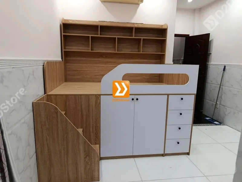 Giường thông minh tích hợp nhiều công năng tủ áo ngăn kéo kệ sách mã GTM.DN01 - Ảnh 18