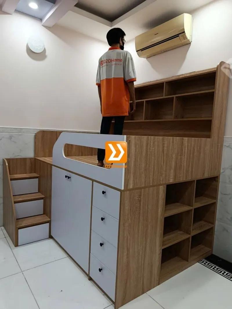 Giường thông minh tích hợp nhiều công năng tủ áo ngăn kéo kệ sách mã GTM.DN01 - Ảnh 20
