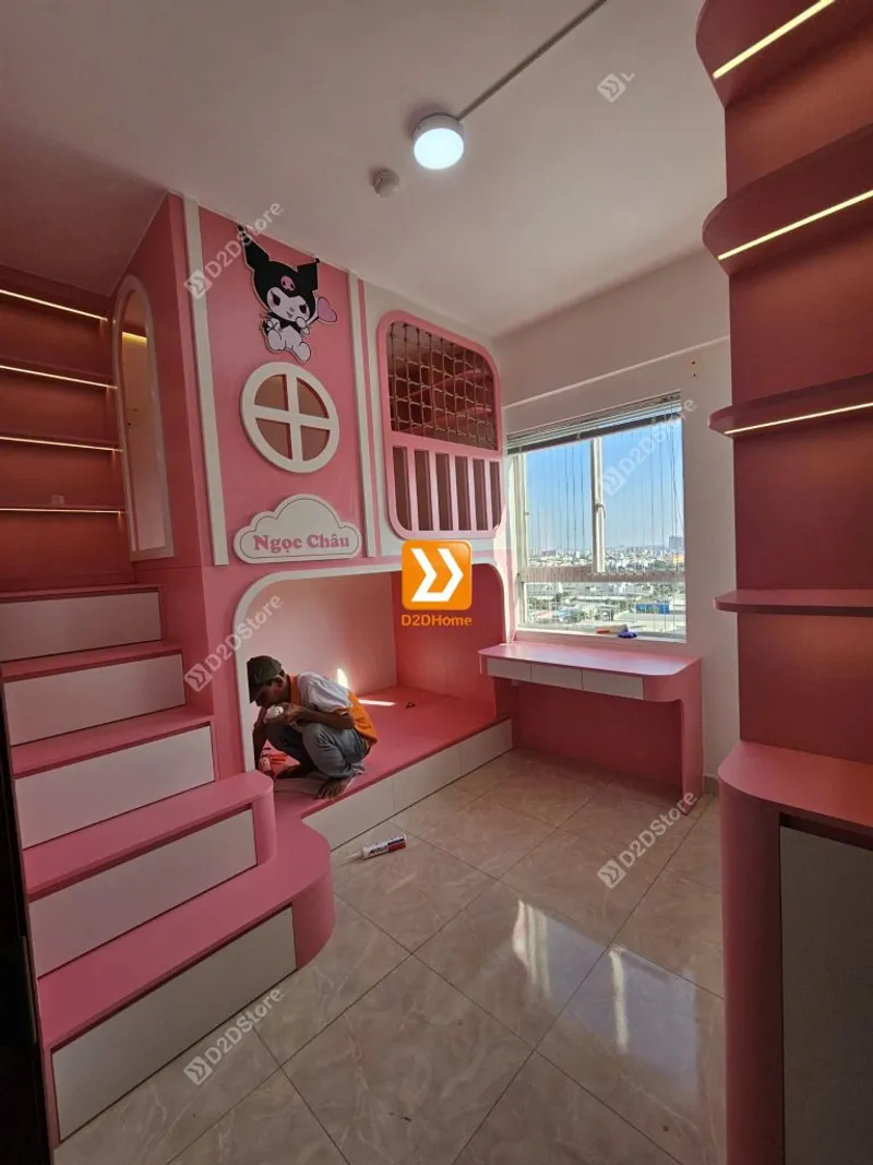 Phòng ngủ giường tầng cho 2 bé gái nhà anh Quốc Cường - Ảnh 18