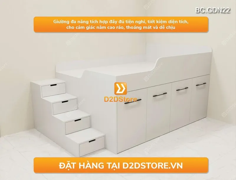 Giường ngủ thông minh đa năng nhiều kích thước mã BC.GDN22 - Ảnh 6