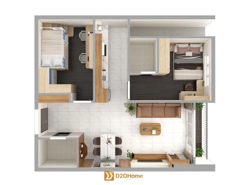 Chung cư 2 phòng ngủ nhà anh Vũ ở phường Bình Thạnh - Ảnh 2