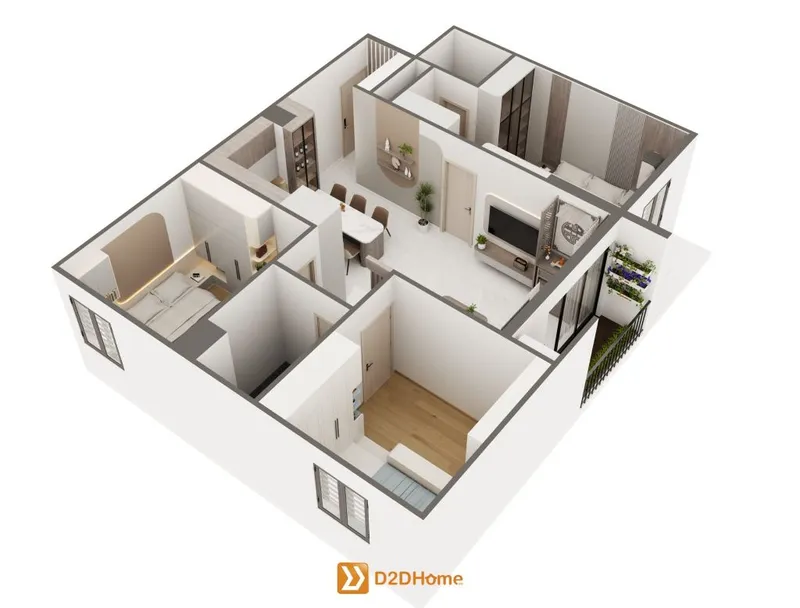 Green Town Bình Tân căn hộ 2 phòng ngủ nhà chị Uyên - Ảnh 3