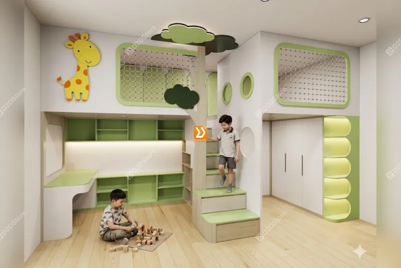 Phòng ngủ giường tầng 2 bé trai nhà anh Trường Giang - Ảnh 1