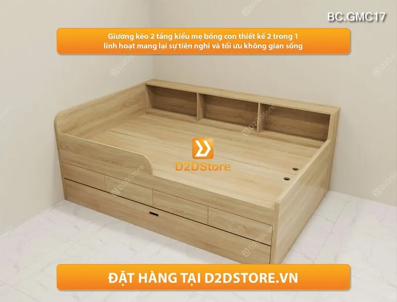 Giường kéo mẹ bồng con nhiều kích thước mã BC.GMC17 - Ảnh 6