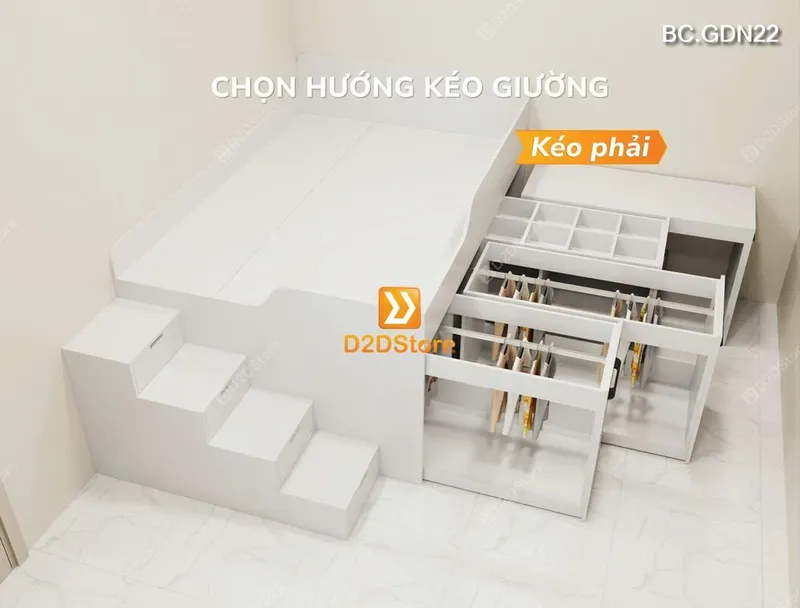 Giường ngủ thông minh đa năng nhiều kích thước mã BC.GDN22 - Ảnh 5