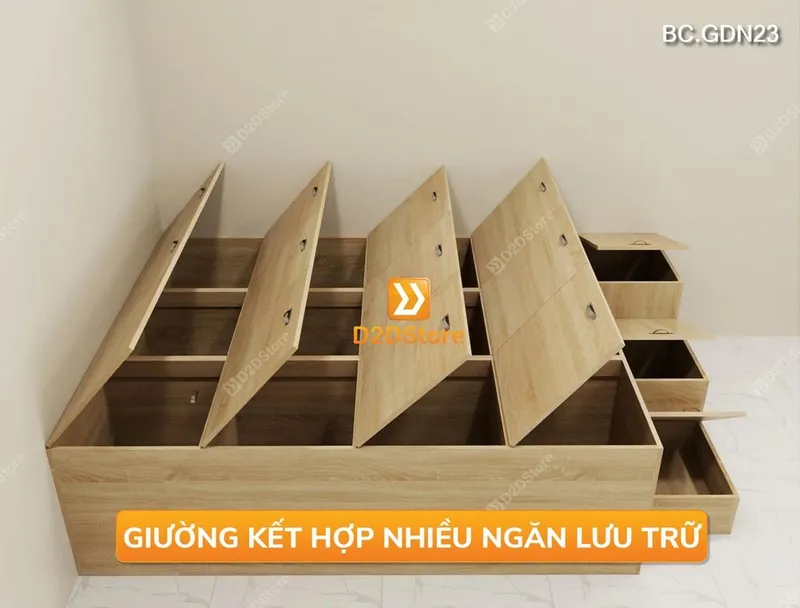Giường ngủ kết hợp tủ lưu trữ nhiều kích thước mã BC.GDN23 - Ảnh 1