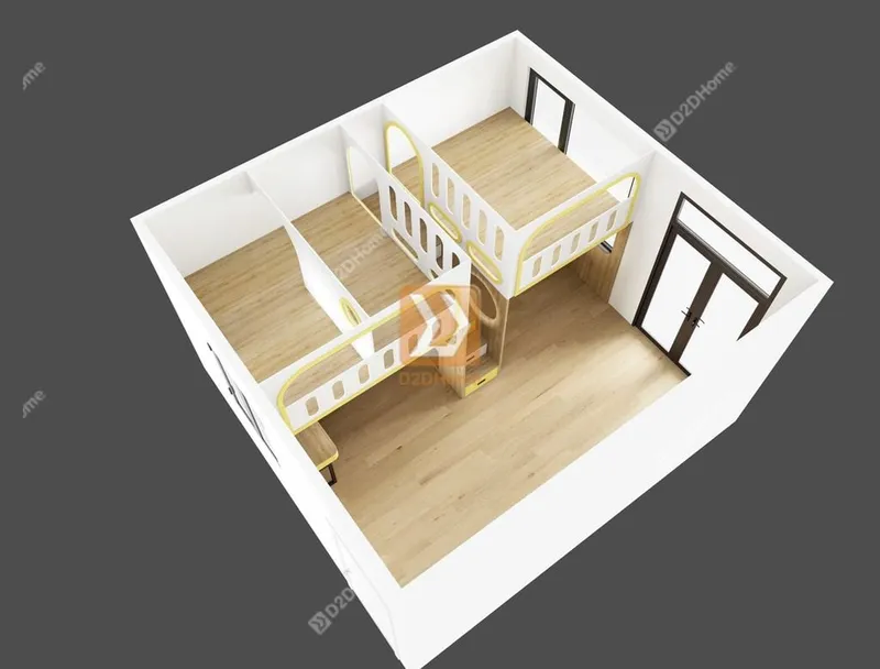 Phòng ngủ giường tầng cho 3 bé trai nhà chị Hoa - Ảnh 4