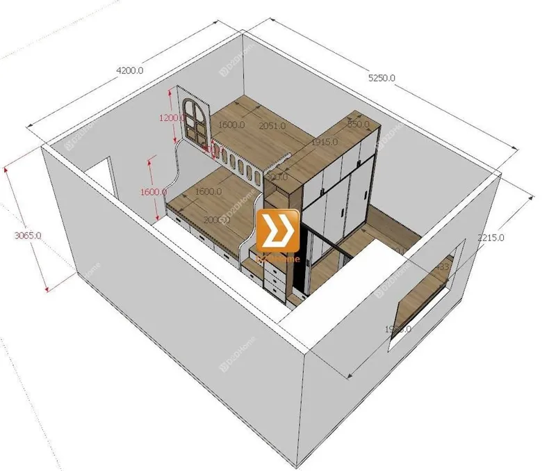 Phòng ngủ giường tầng cho 2 bé trai và 1 bé gái nhà chị Lan - Ảnh 9