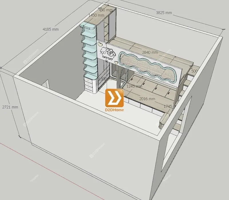 Phòng ngủ giường tầng cho 2 bé trai nhà chị Châu - Ảnh 6