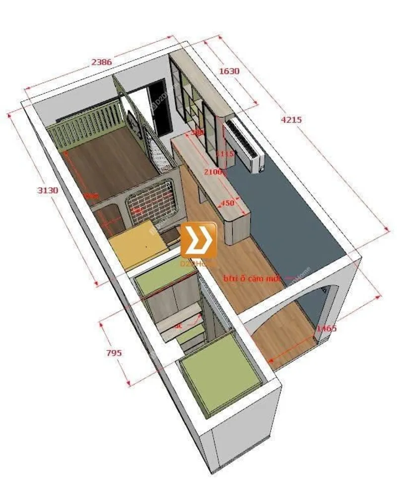 Phòng ngủ giường tầng cho 2 bé trai nhà chị Perong Trang - Ảnh 2