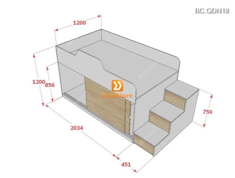Giường đa năng nhiều kích thước mã BC.GDN18 - Ảnh 2