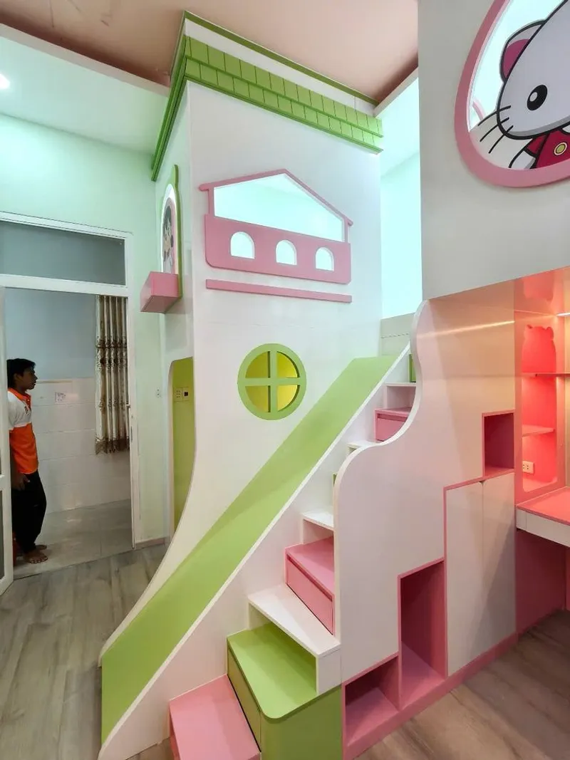 Phòng ngủ giường tầng cho 2 bé trai và gái nhà anh Minh Thi - Ảnh 14