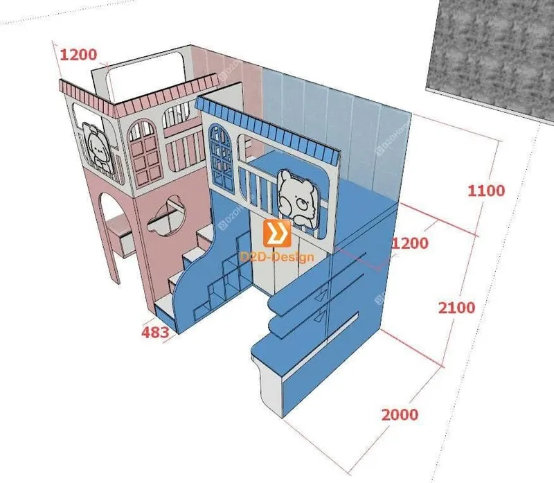 Phòng ngủ giường tầng cho 1 bé trai và 1 bé gái nhà chị Mai Nguyễn - Ảnh 3