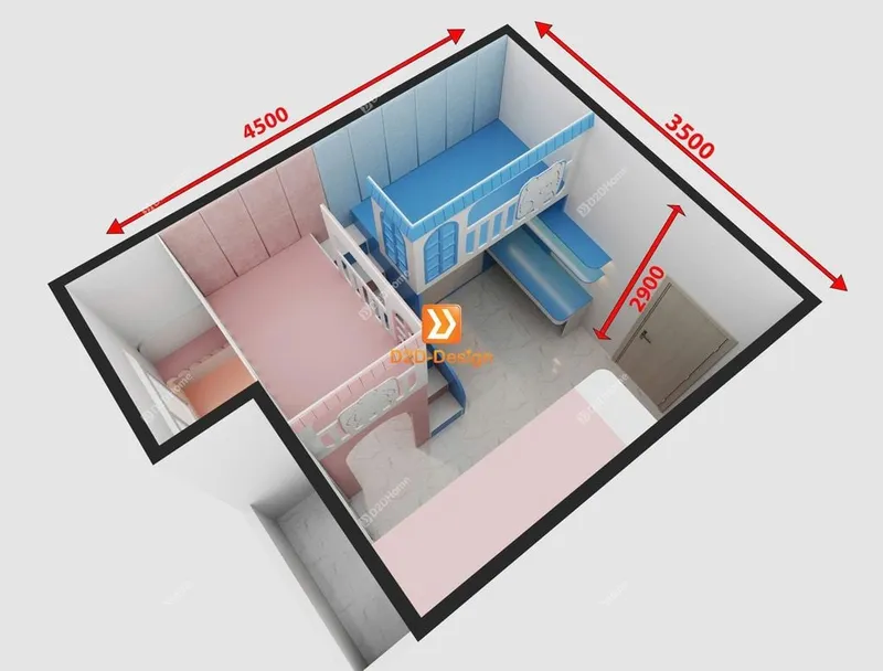 Phòng ngủ giường tầng cho 1 bé trai và 1 bé gái nhà chị Mai Nguyễn - Ảnh 2