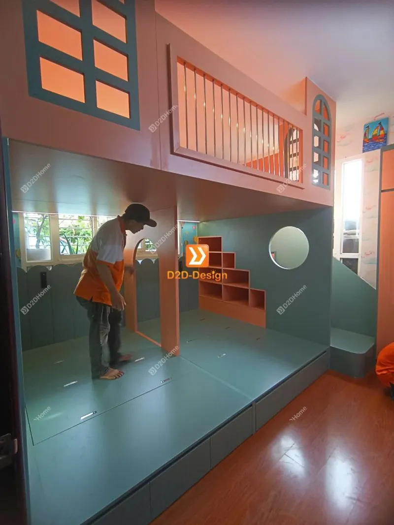 Phòng ngủ giường tầng cho 2 bé trai và 1 bé gái nhà chị Thúy Nga - Ảnh 17