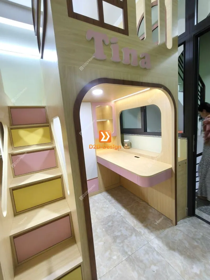 Hệ giường tầng cho 2 bé trai và gái nhà chị Ninh - Ảnh 9