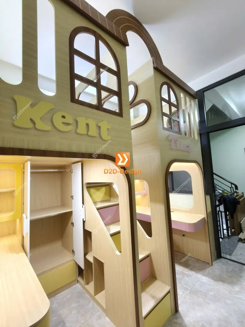 Hệ giường tầng cho 2 bé trai và gái nhà chị Ninh - Ảnh 10