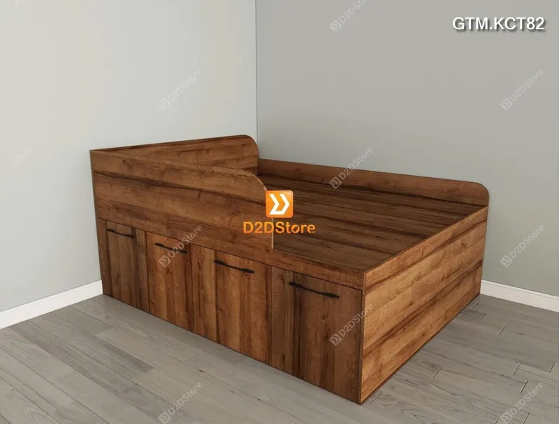 Giường thông minh tích hợp 4 tủ ngăn kéo dưới giường tiện ích không cầu thang cao 82cm mã GTM.KCT82 - Ảnh 3
