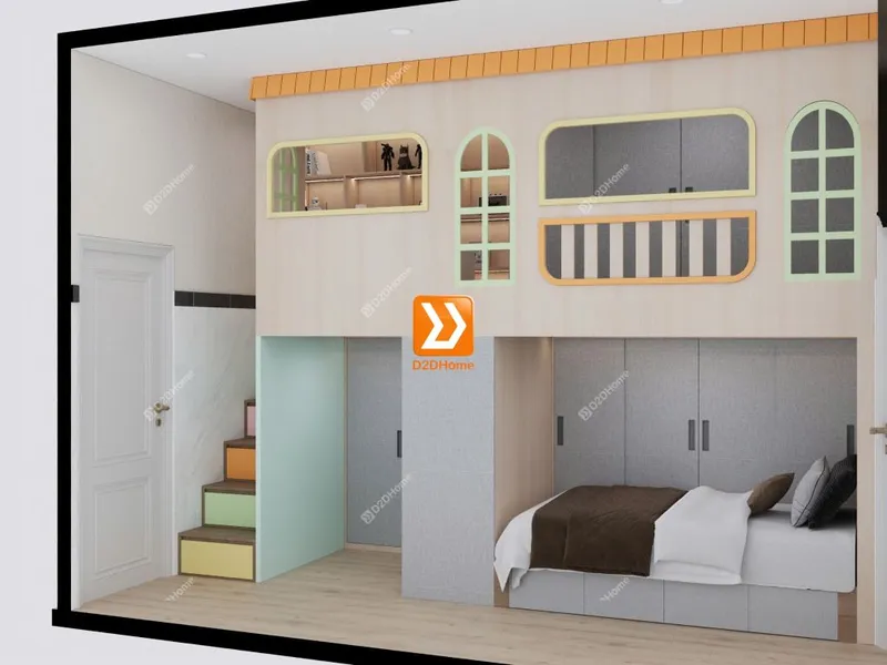 Phòng ngủ giường tầng cho 2 bé gái nhà chị Duy Khánh - Ảnh 4