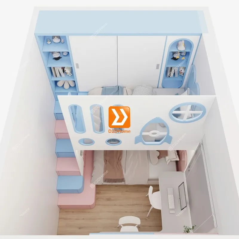 Phòng ngủ giường tầng cho 1 bé trai và 1 bé gái nhà chị My My - Ảnh 5