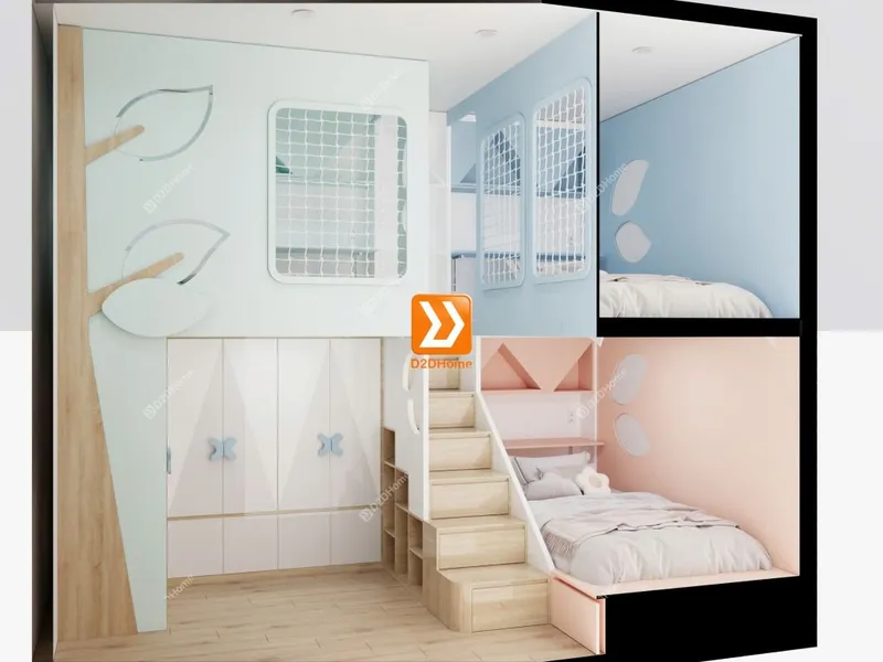 Phòng ngủ giường tầng cho 2 bé trai và 1 bé gái nhà anh Đông Quân - Ảnh 9