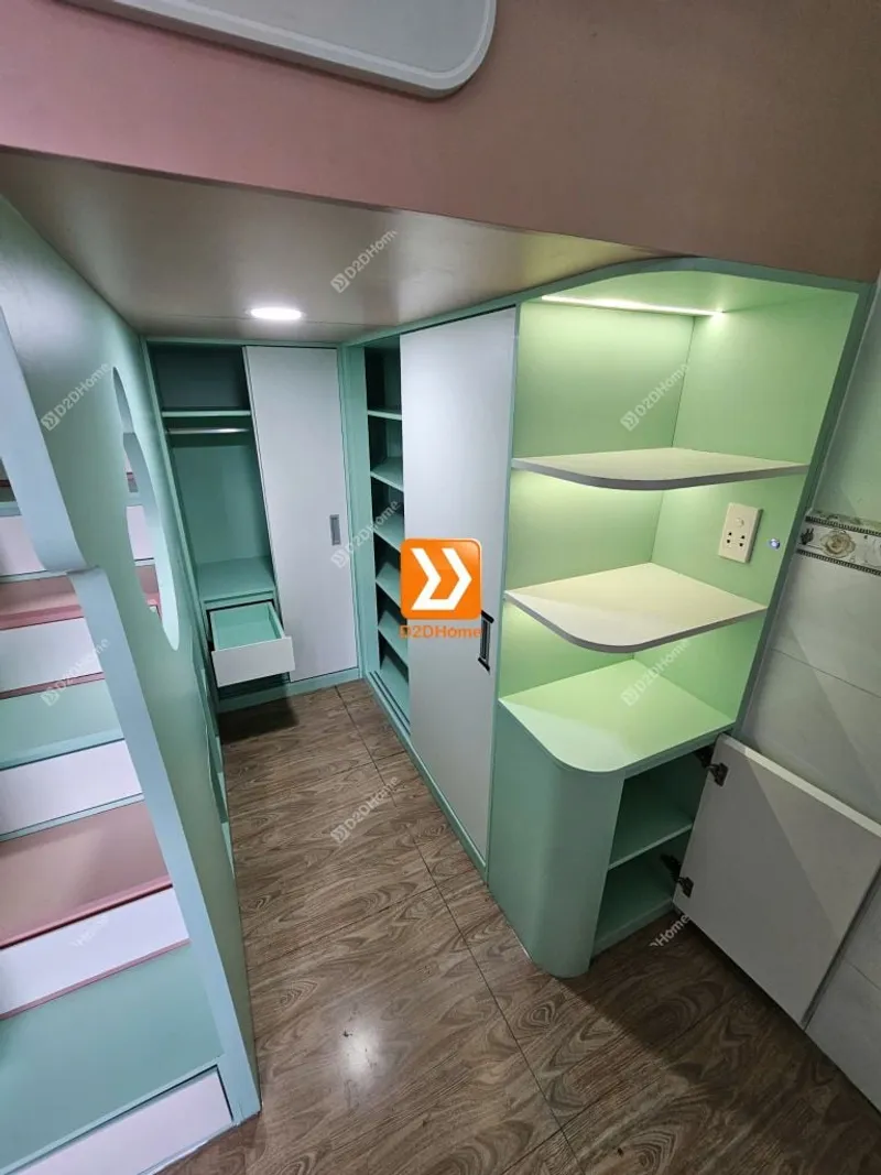 Phòng ngủ giường tầng cho 2 bé gái và 1 bé trai nhà anh Hoàng Hải - Ảnh 17