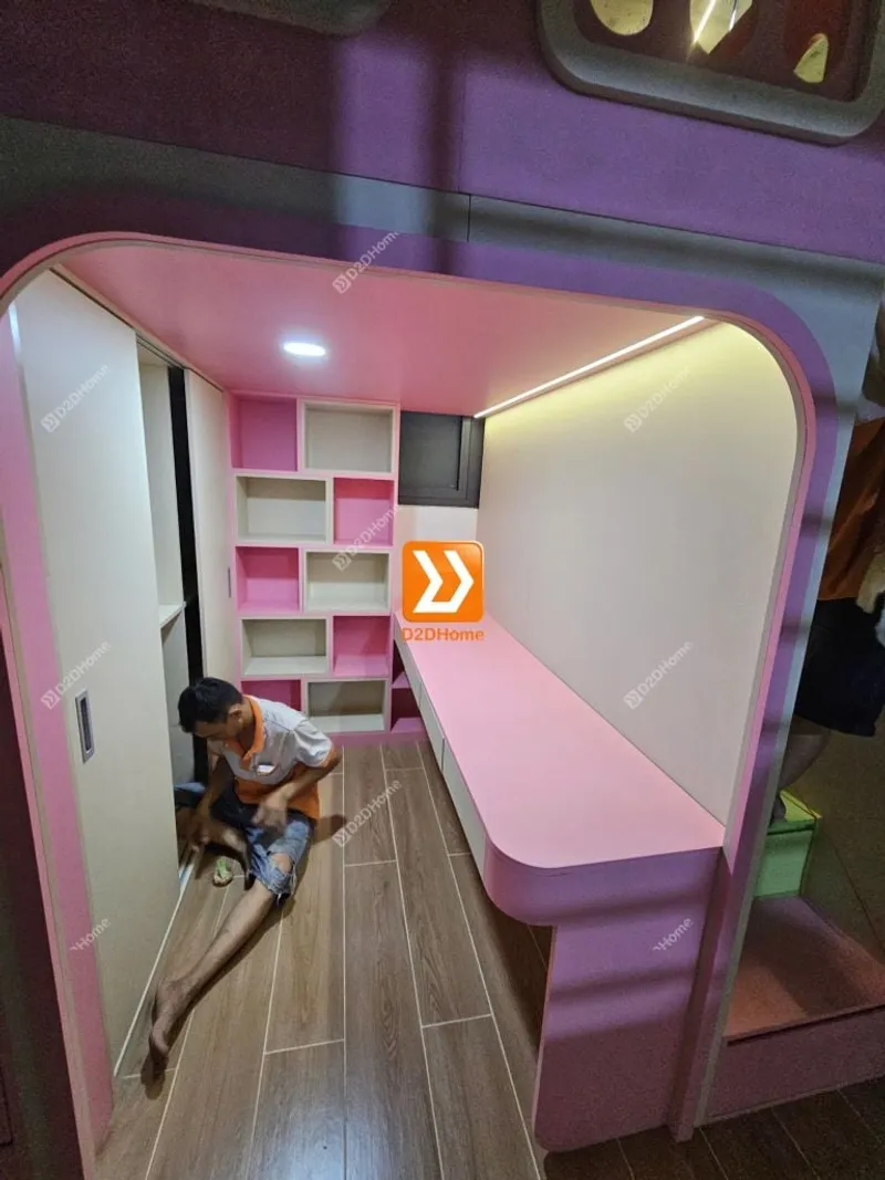 Phòng ngủ giường tầng cho 2 bé trai và gái nhà chị Tiêu Tình - Ảnh 28