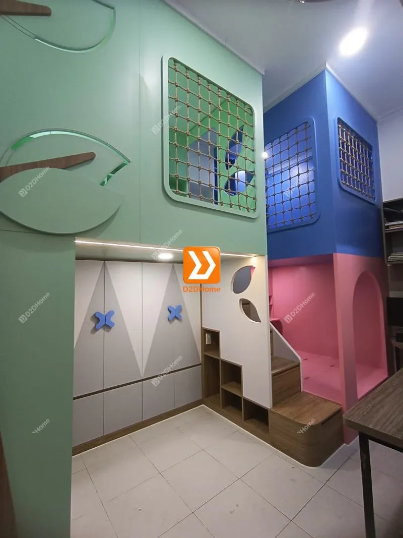 Phòng ngủ giường tầng cho 2 bé trai và 1 bé gái nhà anh Đông Quân - Ảnh 12