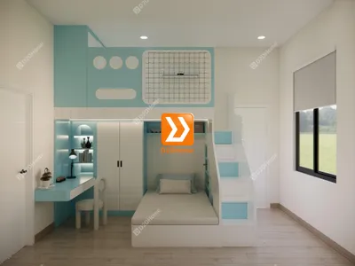 Phòng ngủ giường tầng cho 2 bé trai nhà chị Lương Chi