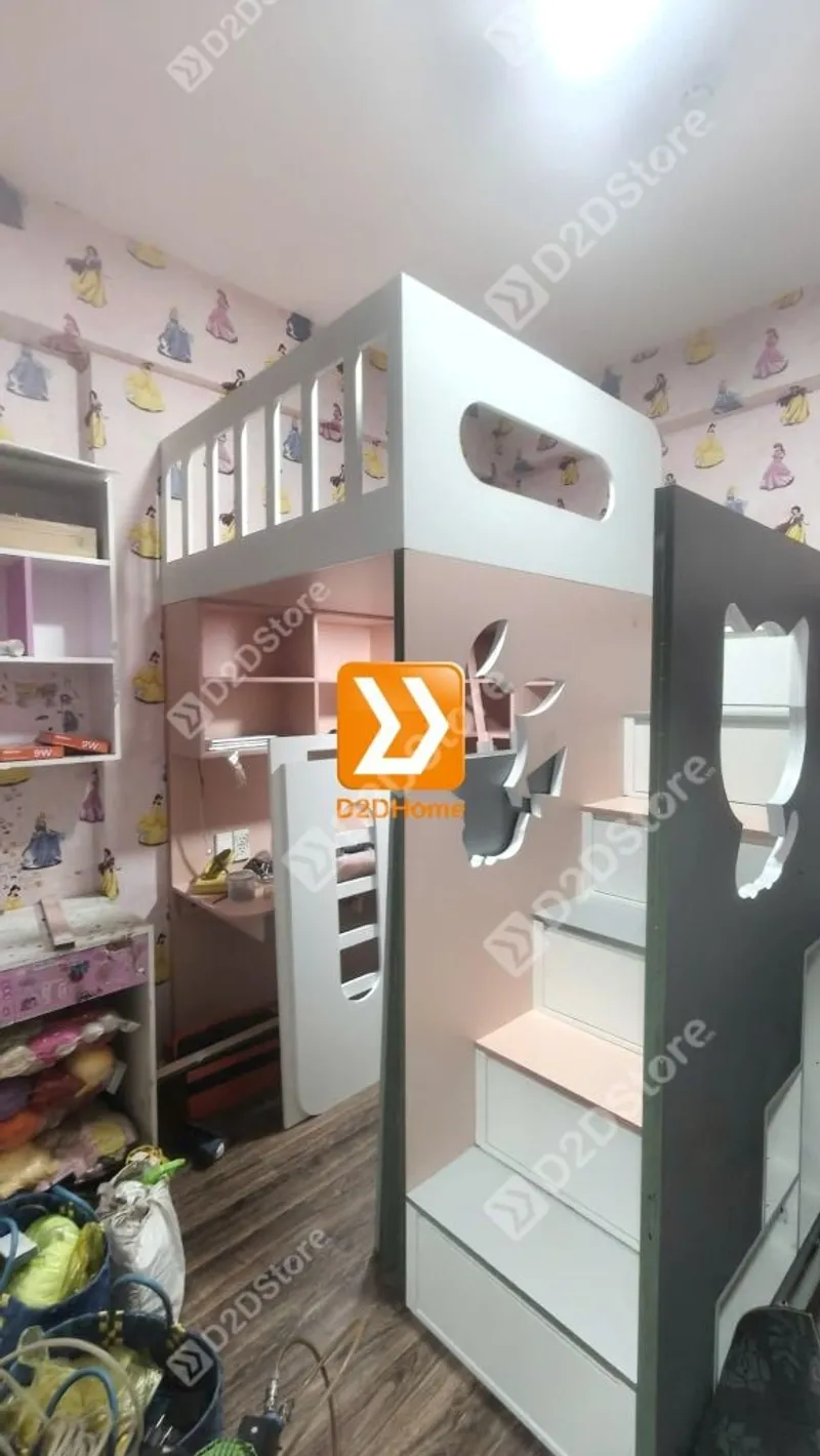 Phòng ngủ giường tầng cho 2 bé trai và gái nhà chị Trinh Lưu - Ảnh 9