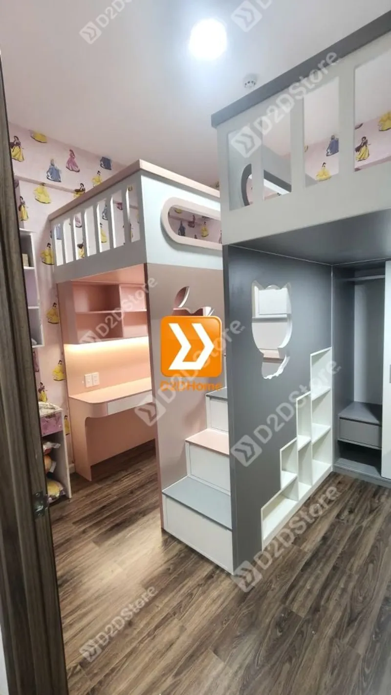 Phòng ngủ giường tầng cho 2 bé trai và gái nhà chị Trinh Lưu - Ảnh 10