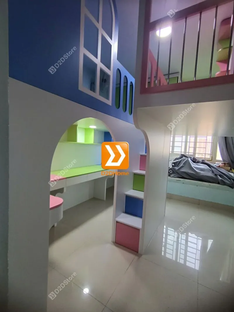 Phòng ngủ giường tầng cho 3 bé gái nhà anh Ngọc Chí - Ảnh 15