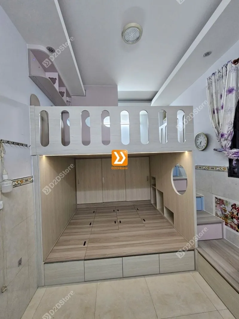 Phòng ngủ giường tầng cho bố mẹ và 1 bé trai 1 bé gái nhà chị Sammy Hua - Ảnh 8