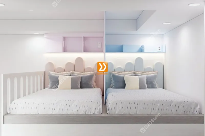 Phòng ngủ giường tầng cho bố mẹ và 1 bé trai 1 bé gái nhà chị Sammy Hua - Ảnh 6