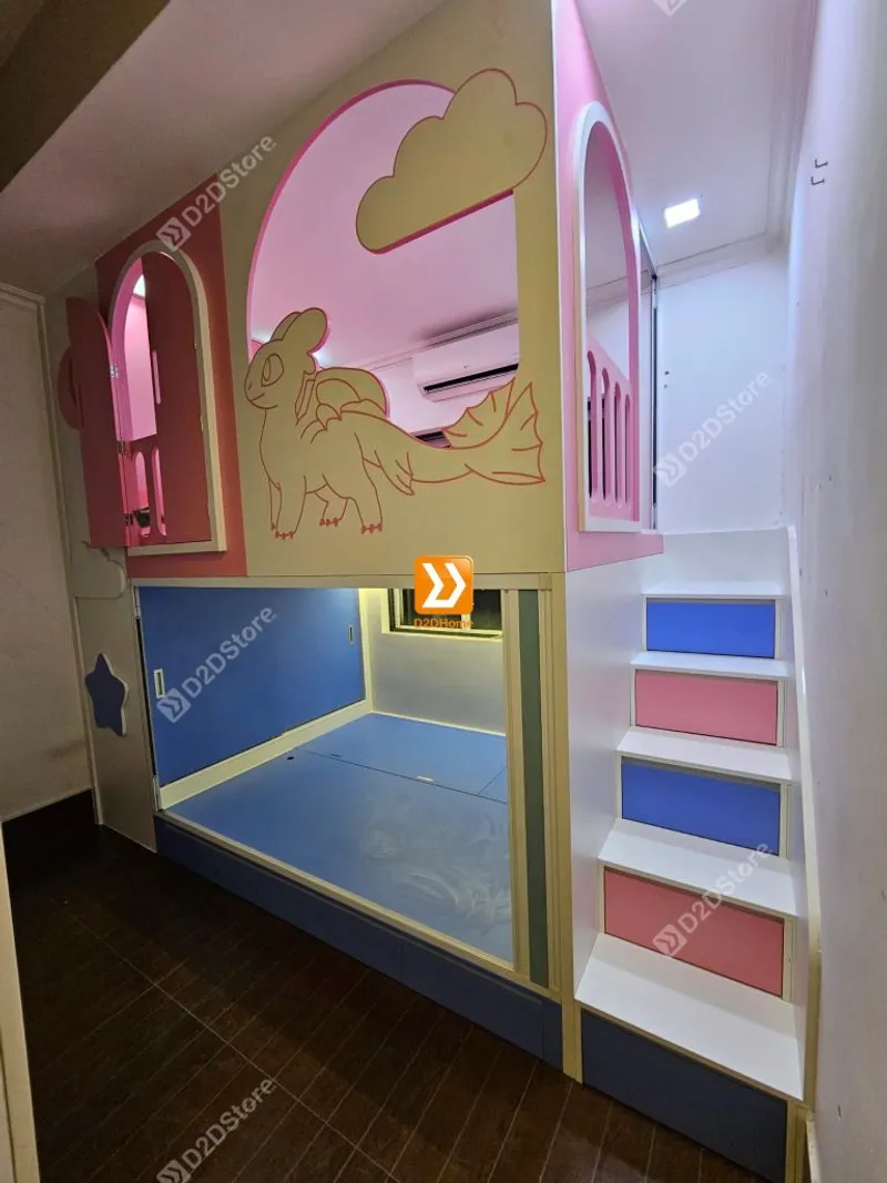 Phòng ngủ giường tầng cho bố mẹ và 1 bé gái nhà anh Jodan Tăng - Ảnh 10