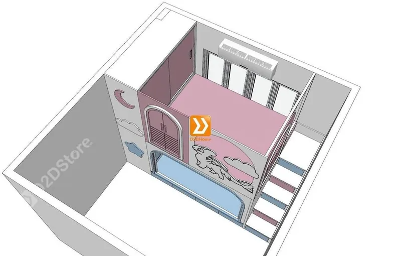 Phòng ngủ giường tầng cho bố mẹ và 1 bé gái nhà anh Jodan Tăng - Ảnh 6