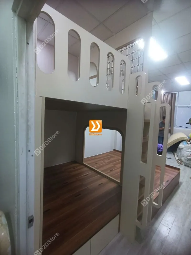 Phòng ngủ giường tầng cho bố mẹ và 2 bé trai nhà chị Lục Yến - Ảnh 9