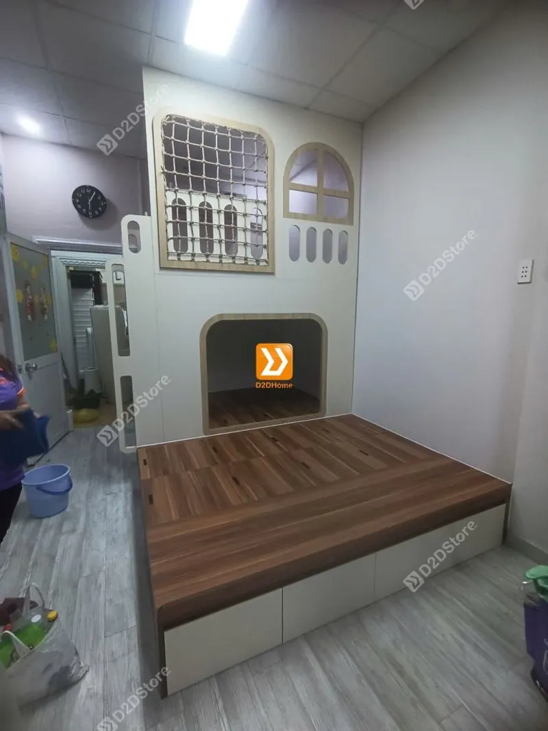 Phòng ngủ giường tầng cho bố mẹ và 2 bé trai nhà chị Lục Yến - Ảnh 10