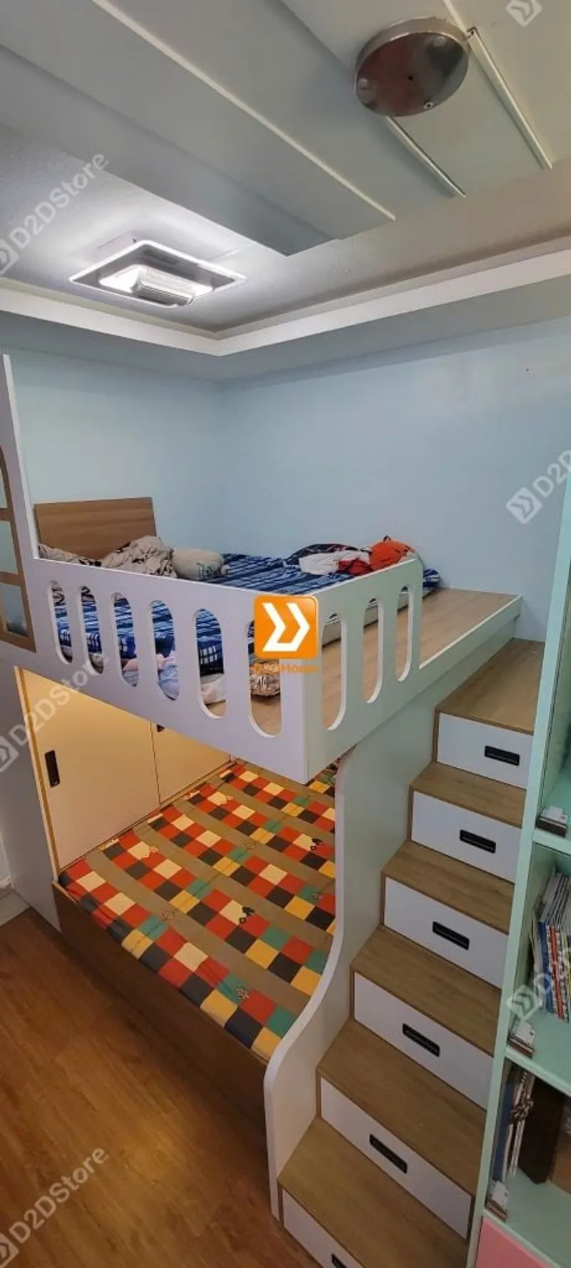 Phòng ngủ giường tầng cho 2 bé trai và 1 bé gái nhà chị Lan - Ảnh 10