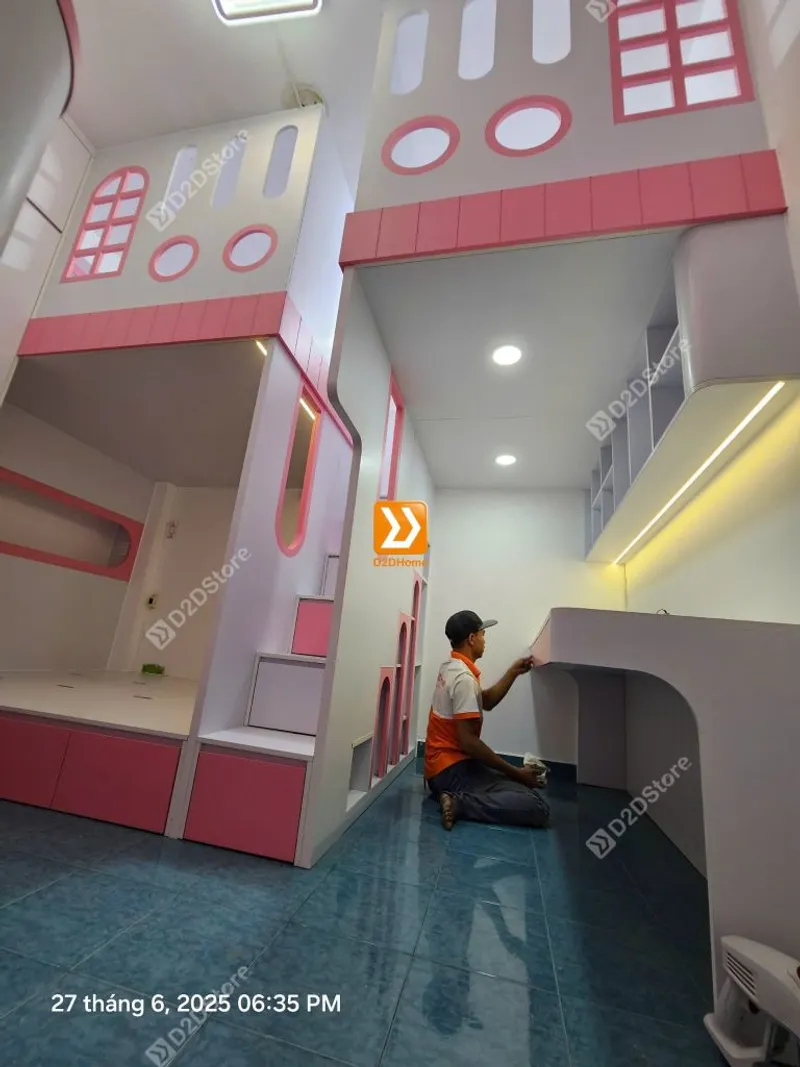 Phòng ngủ giường tầng cho 3 bé gái nhà chị Ngọc Lễ - Ảnh 5