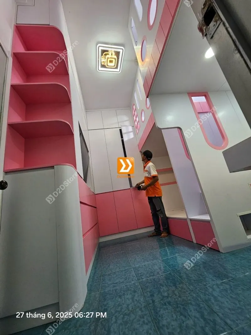 Phòng ngủ giường tầng cho 3 bé gái nhà chị Ngọc Lễ - Ảnh 1