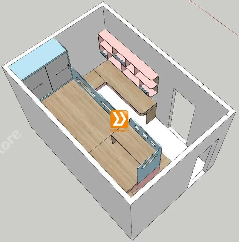 Phòng ngủ giường tầng cho 2 bé gái 1 bé trai nhà chị Ngọc Hạnh - Ảnh 5