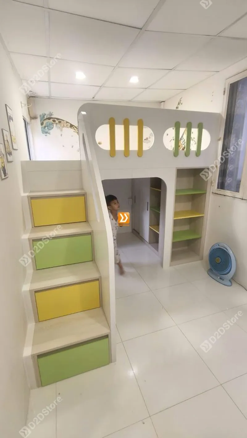 Phòng ngủ giường tầng 1 bé trai nhà chị Ngọc - Ảnh 2