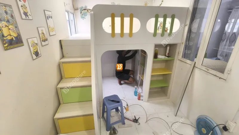 Phòng ngủ giường tầng 1 bé trai nhà chị Ngọc - Ảnh 3