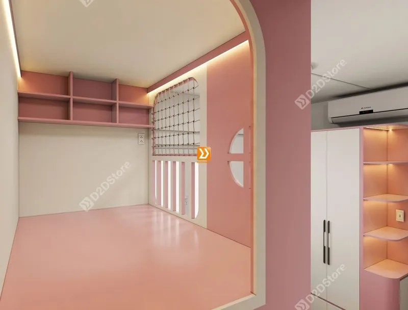 Phòng ngủ giường tầng cho 2 bé gái nhà anh Quốc Cường - Ảnh 3