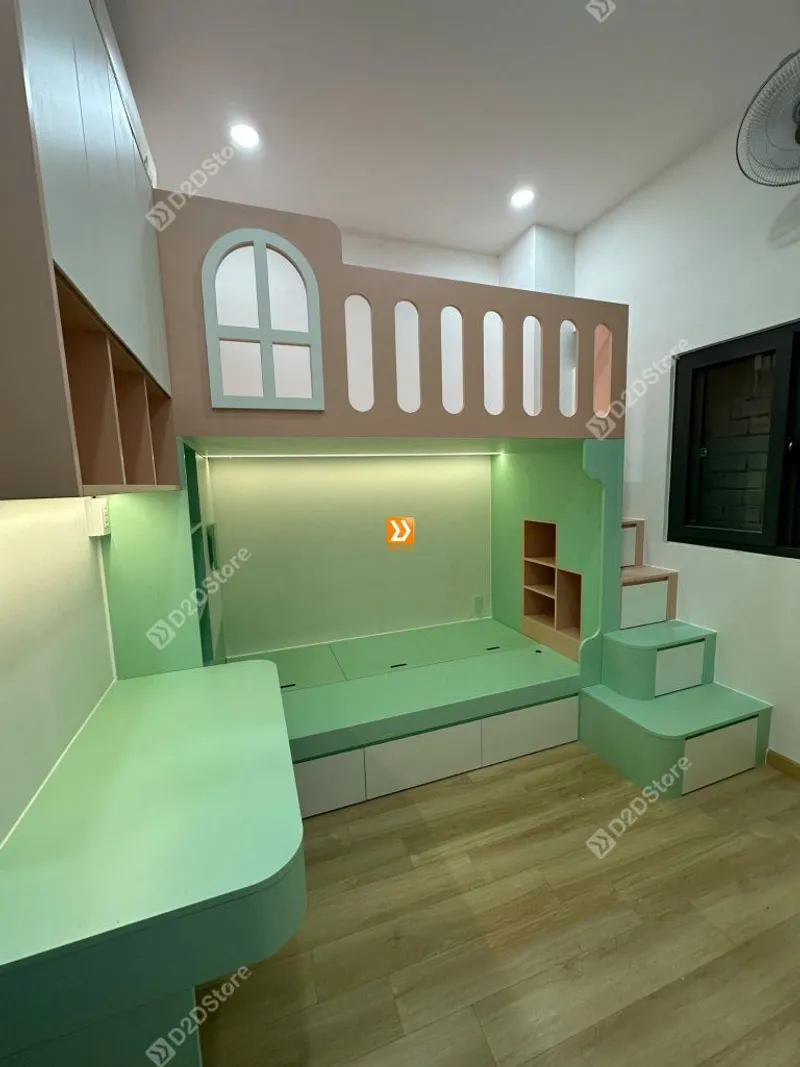Phòng ngủ giường tầng cho 1 bé trai và 1 bé gái nhà chị Merry - Ảnh 10